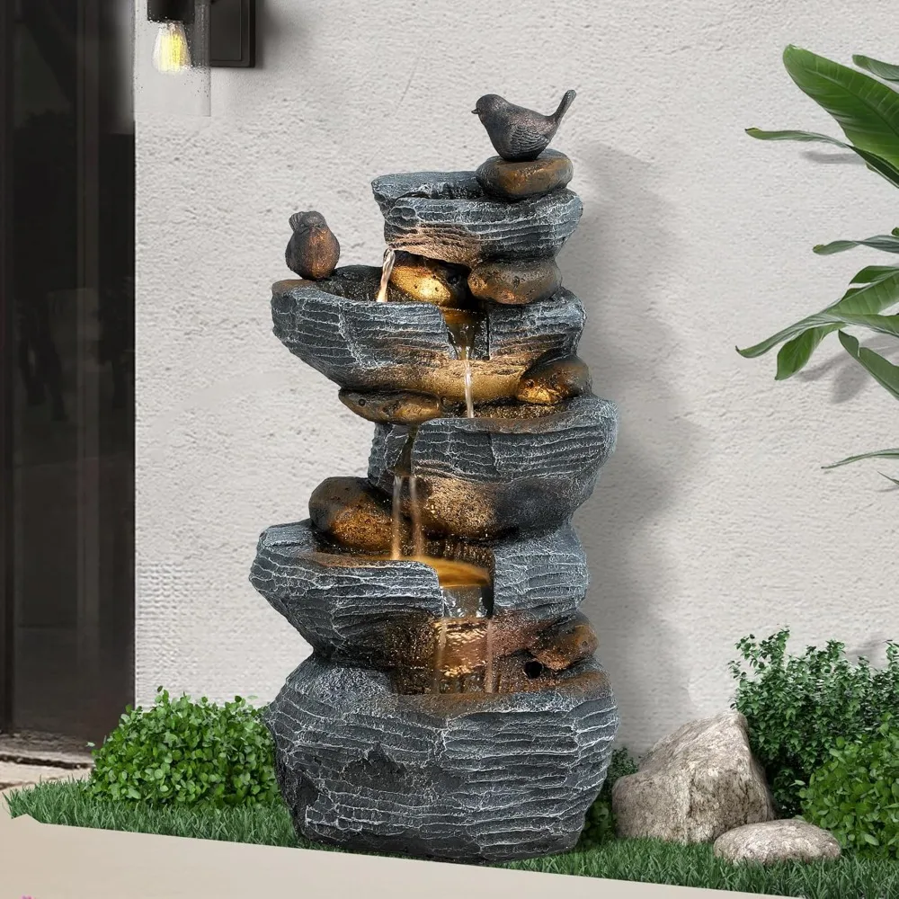 US Shipping 5-Tier Cascading Rock Water Fountain with LED Lights for Outdoor Garden Patio Backyard Deck Porch Indoor Home
US Shipping 5-Tier Cascading Rock Water Fountain with LED Lights for Outdoor Garden Patio Backyard Deck Porch Indoor Home