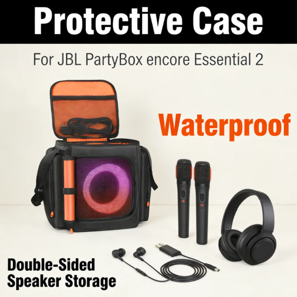 Водонепроницаемая, устойчивая к разрыву сумка для хранения динамиков для JBL Partybox Encore Essential 2, портативный защитный чехол, двусторонняя сумка для микрофона
Водонепроницаемая, устойчивая к разрыву сумка для хранения динамиков для JBL Partybox Encore Essential 2, портативный защитный чехол, двусторонняя сумка для микрофона