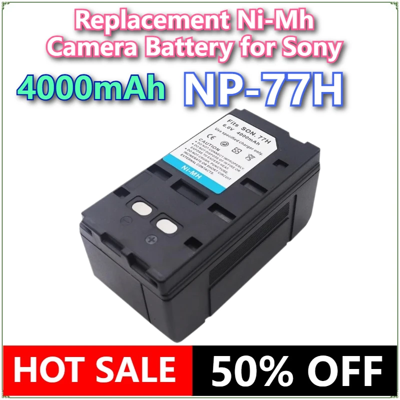Rechargeable Battery 4000mAh NP-77H Replacement Ni-Mh Camera Battery for Sony NP-55 NP-66 NP-67 NP-68 NP-77 NP-77H NP-98 Charger
Rechargeable Battery 4000mAh NP-77H Replacement Ni-Mh Camera Battery for Sony NP-55 NP-66 NP-67 NP-68 NP-77 NP-77H NP-98 Charger