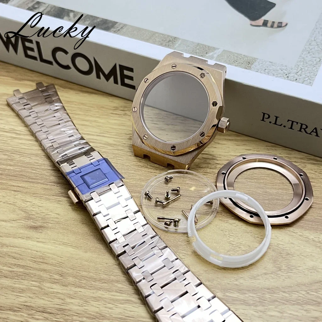 41mm Rose Gold Watch Parts Fit NH35 NH36 Movement Transparent Back Sapphire Crystal AP Royal Oak Watch Case Modified Accessories
41mm Rose Gold Watch Parts Fit NH35 NH36 Movement Transparent Back Sapphire Crystal AP Royal Oak Watch Case Modified Accessories