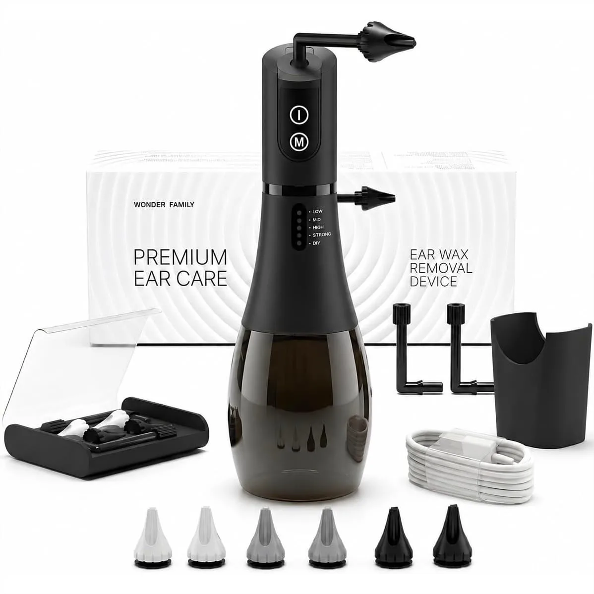 Electric Ear Cleaner for Adults with 5 Pressure Modes, Timer, 6 Nozzles, Basin, and Storage Bag
Electric Ear Cleaner for Adults with 5 Pressure Modes, Timer, 6 Nozzles, Basin, and Storage Bag
