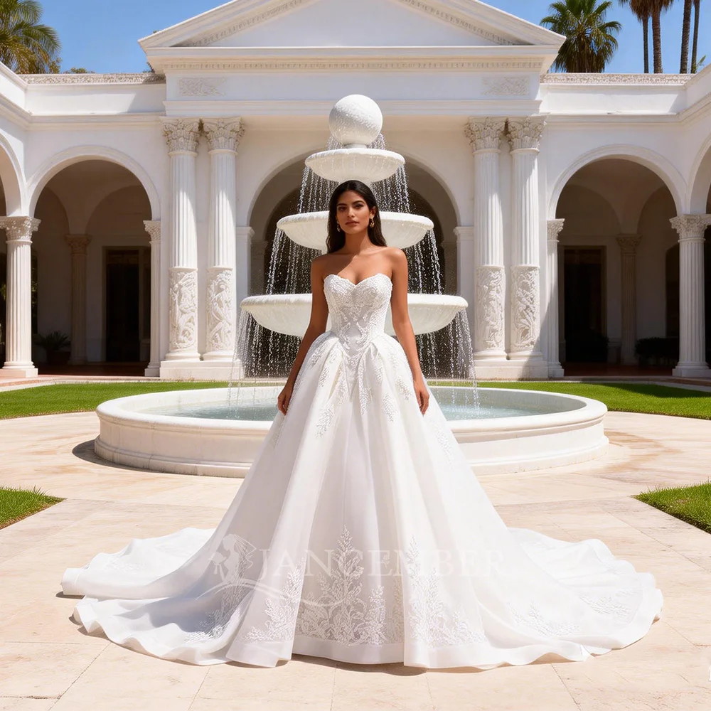 Exquisite A-line Wedding Dress Strapless 2026 Design Sleeveless Open Back Organza Bride Dresses Floor Length vestido novias boda
Exquisite A-line Wedding Dress Strapless 2026 Design Sleeveless Open Back Organza Bride Dresses Floor Length vestido novias boda