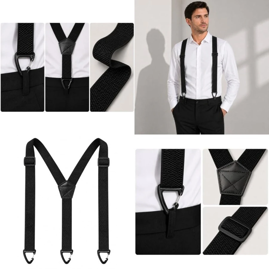 Hidden Suspenders for Men Under Clothes with 3 Snap Loop (1.5" Wide),Black
Hidden Suspenders for Men Under Clothes with 3 Snap Loop (1.5" Wide),Black