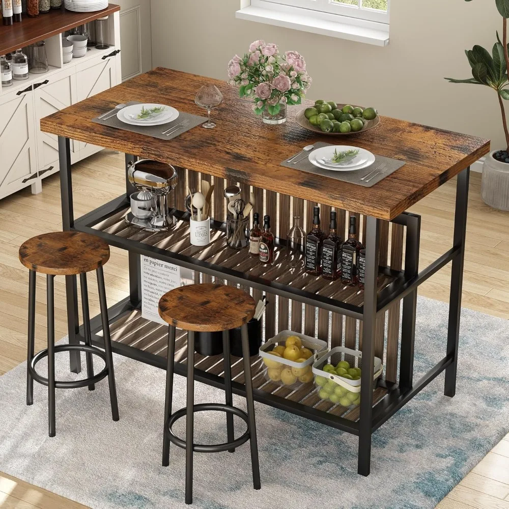 3 Piece Pub Set, Rectangular 2 Bar Stools, Wood Dining Room Set of 2, Modern Counter Height Table with Storage, Customized
3 Piece Pub Set, Rectangular 2 Bar Stools, Wood Dining Room Set of 2, Modern Counter Height Table with Storage, Customized