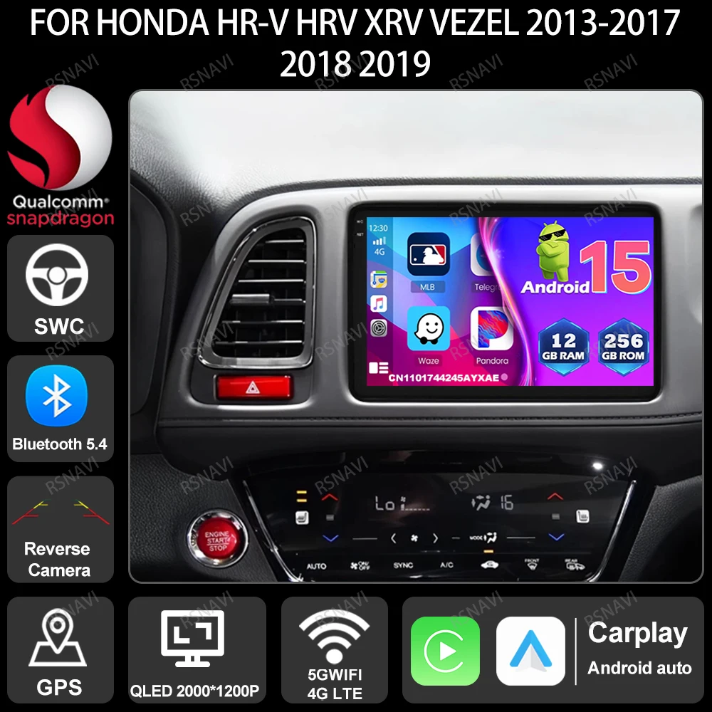 Автомобильный радиоприемник Android 15 для Honda HR-V HRV XRV Vezel 2013-2017 2018 2019, мультимедийный DSP, GPS-навигация, головное устройство BT 5G WIFI DVD
Автомобильный радиоприемник Android 15 для Honda HR-V HRV XRV Vezel 2013-2017 2018 2019, мультимедийный DSP, GPS-навигация, головное устройство BT 5G WIFI DVD