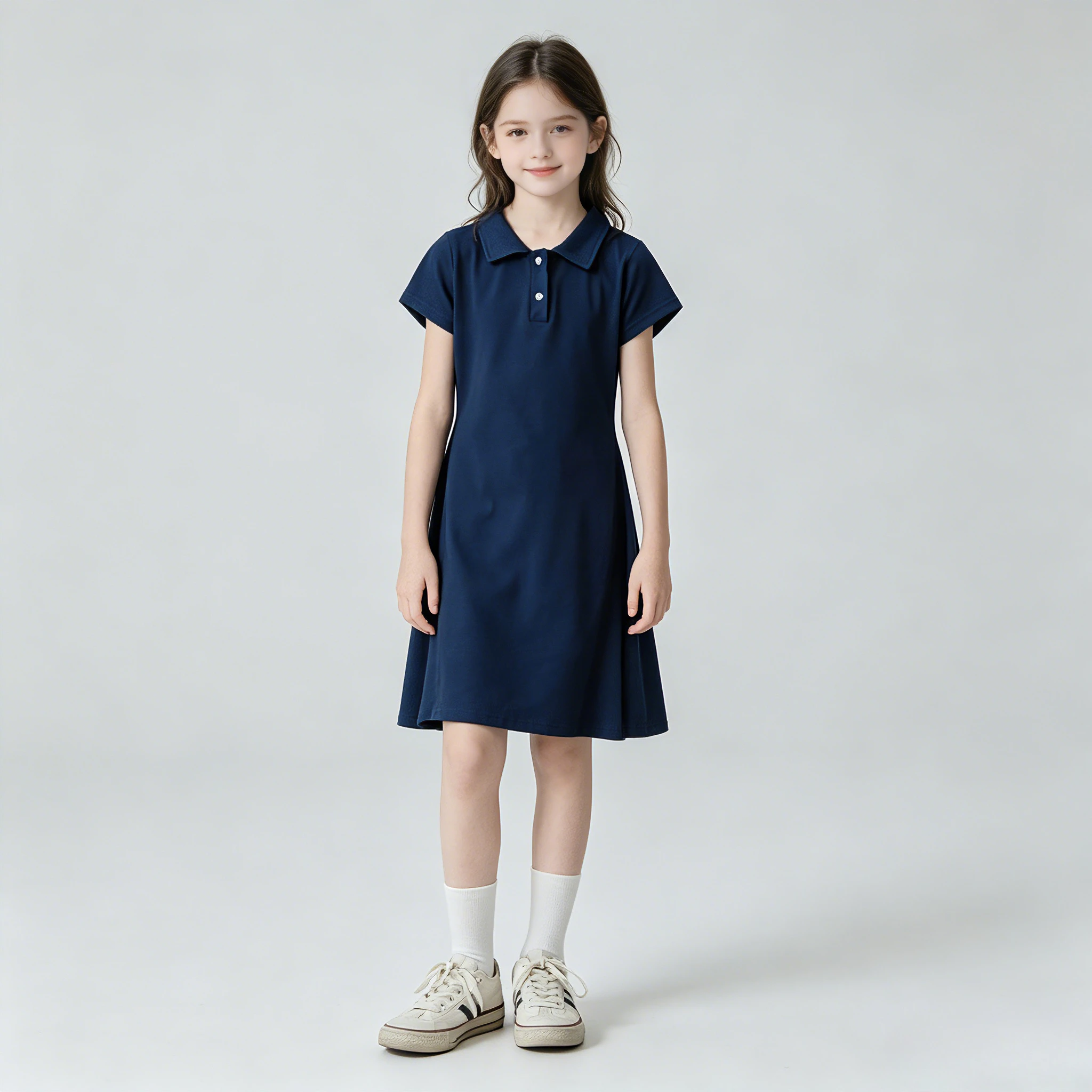 Girls Navy Blue Polo Dress Short Sleeve A-Line Casual School Uniform Outfit for Kids Daily Birthday Holiday Performance Costume
Girls Navy Blue Polo Dress Short Sleeve A-Line Casual School Uniform Outfit for Kids Daily Birthday Holiday Performance Costume