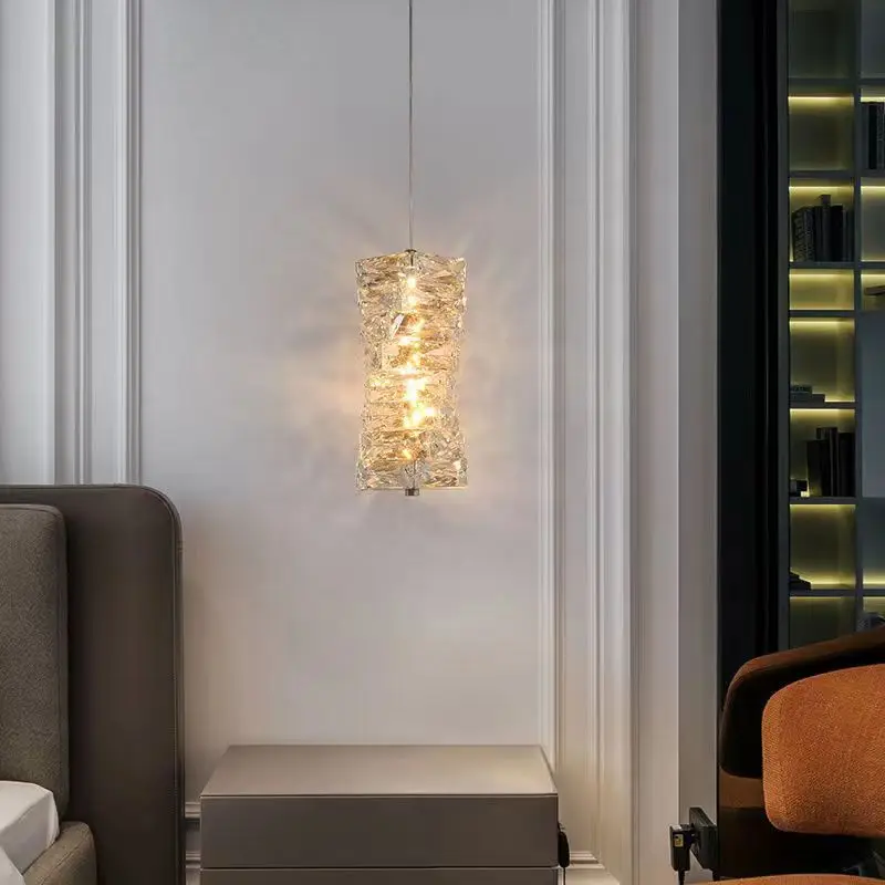 Luxury Crystal Pendant Light Small Chandelier Bedroom Bedside Lamp Postmodern Minimalist Single-Head Living Room Decor
Luxury Crystal Pendant Light Small Chandelier Bedroom Bedside Lamp Postmodern Minimalist Single-Head Living Room Decor