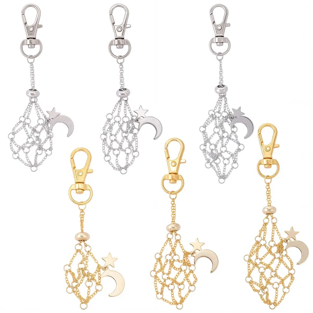 6Pcs 6 Styles Moon Alloy Swivel Lobster Claw Clasps Brass Cable Chains Semi-Finished Product Pendant Decorations Platinum Golden
6Pcs 6 Styles Moon Alloy Swivel Lobster Claw Clasps Brass Cable Chains Semi-Finished Product Pendant Decorations Platinum Golden