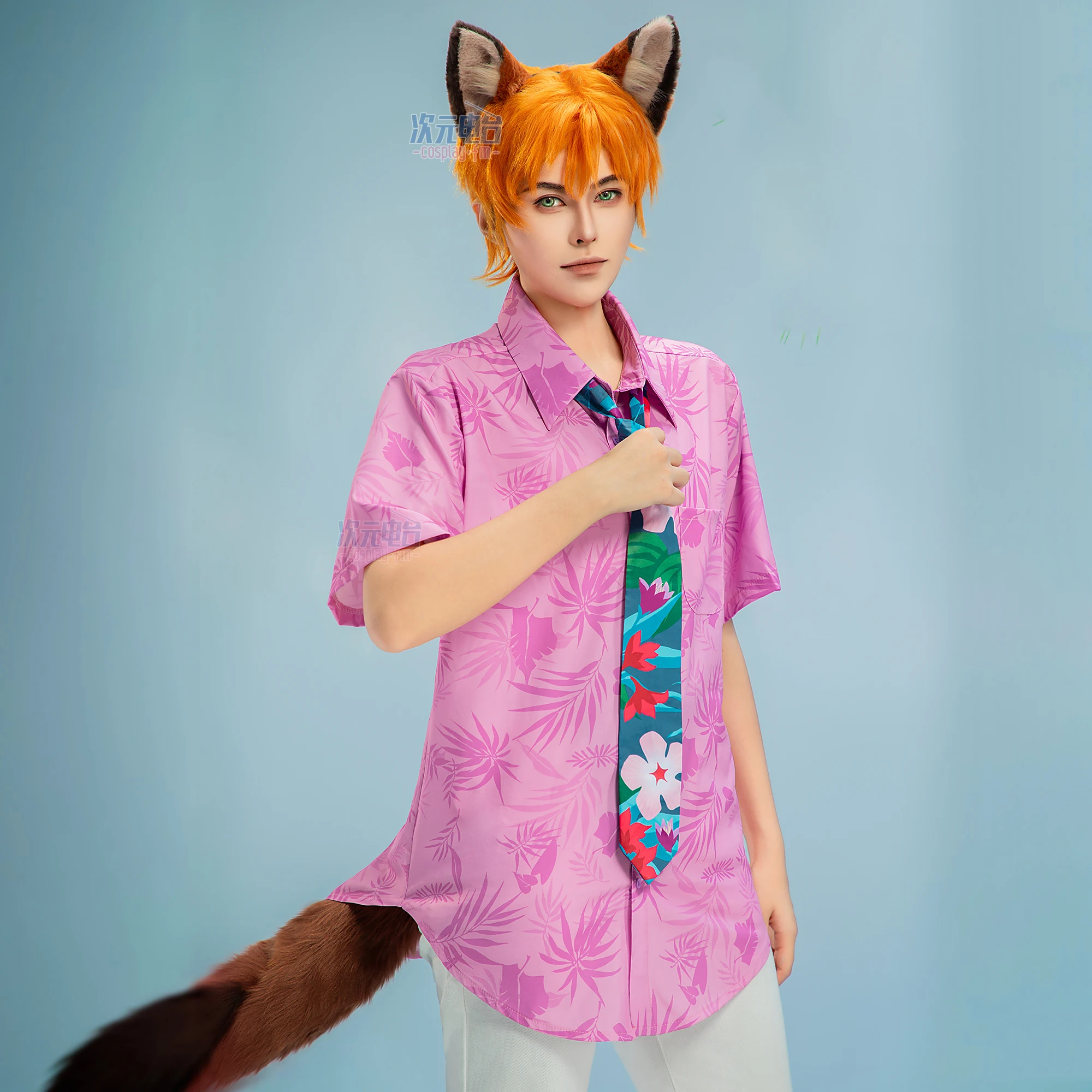 Movie Zootopia 2 Fox Nick Wilde Cosplay Costume Men Print Short Sleeve Shirt Tie Ears Tail Suit Halloween Carnival Party Clothes
Movie Zootopia 2 Fox Nick Wilde Cosplay Costume Men Print Short Sleeve Shirt Tie Ears Tail Suit Halloween Carnival Party Clothes