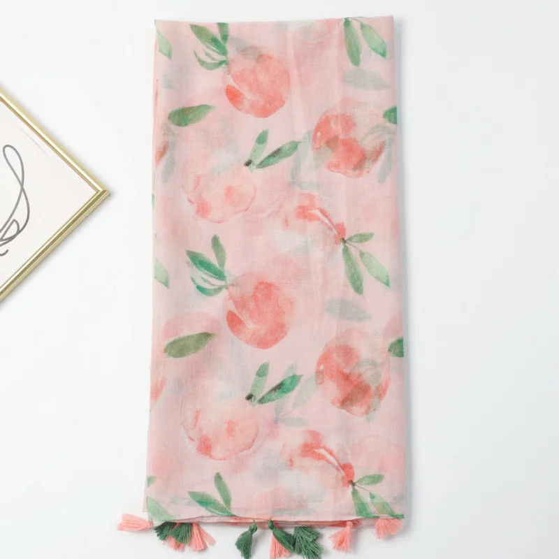 Персиковый шарф с живым принтом, летняя дорожная шаль, модный универсальный тонкий шарф
Персиковый шарф с живым принтом, летняя дорожная шаль, модный универсальный тонкий шарф