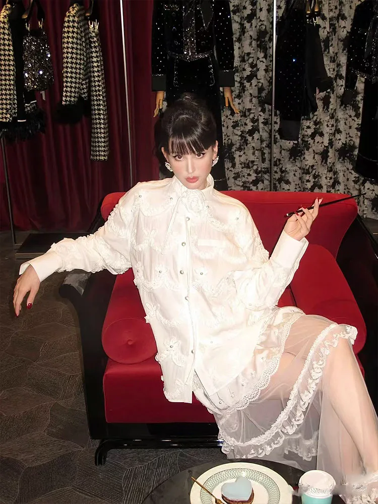 Baroque Sle Long Sve Women's irt Heavy Embroidery Lace Trim Flower Sun Protection Cotton 00% Commute Sle Spring Season
Baroque Sle Long Sve Women's irt Heavy Embroidery Lace Trim Flower Sun Protection Cotton 00% Commute Sle Spring Season