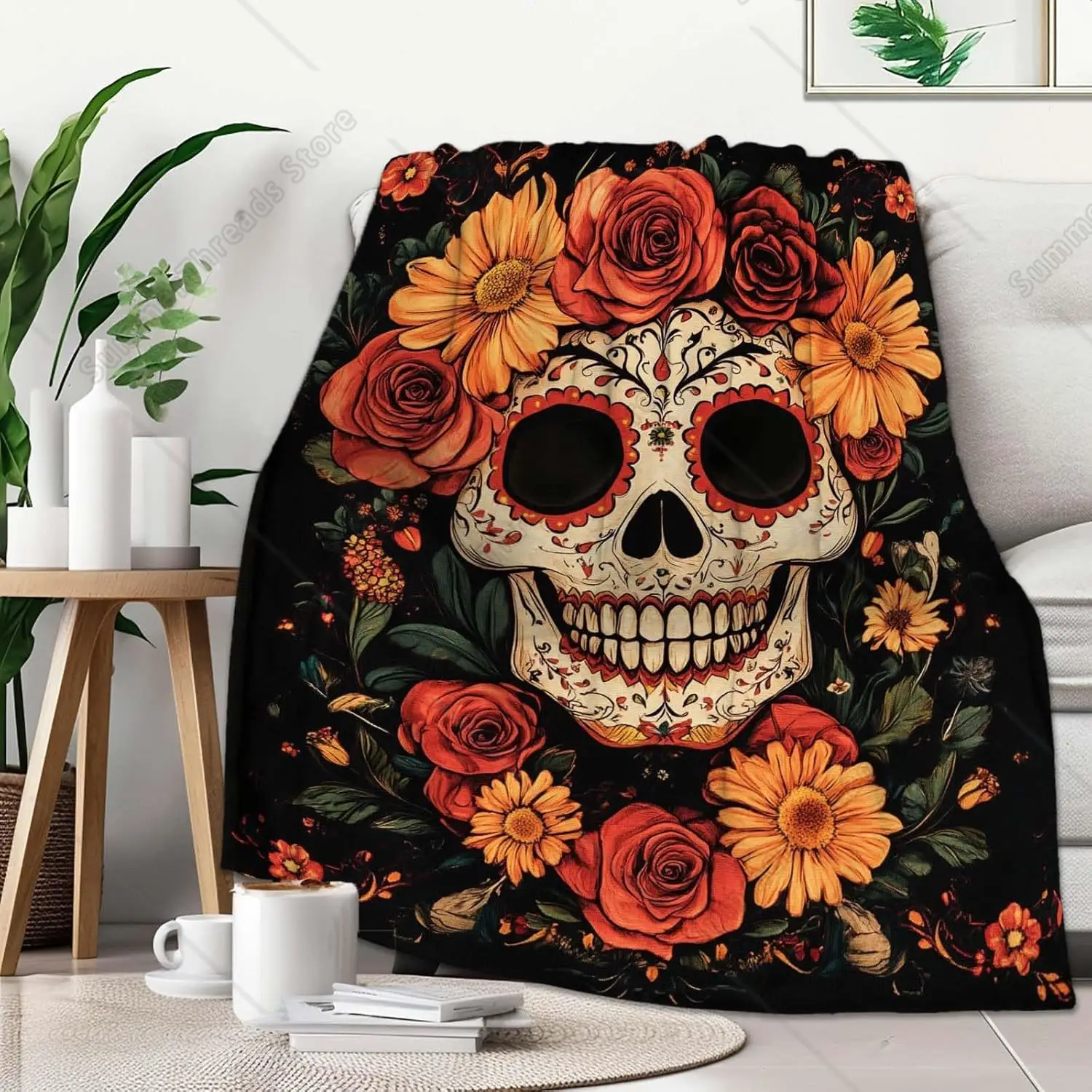 Sugar Skull Throw Blanket, Sugar Skull Gifts For Women, Day Of The Dead Blanket, Soft Cozy Mexican Lightweight Fleece For Couch
Sugar Skull Throw Blanket, Sugar Skull Gifts For Women, Day Of The Dead Blanket, Soft Cozy Mexican Lightweight Fleece For Couch