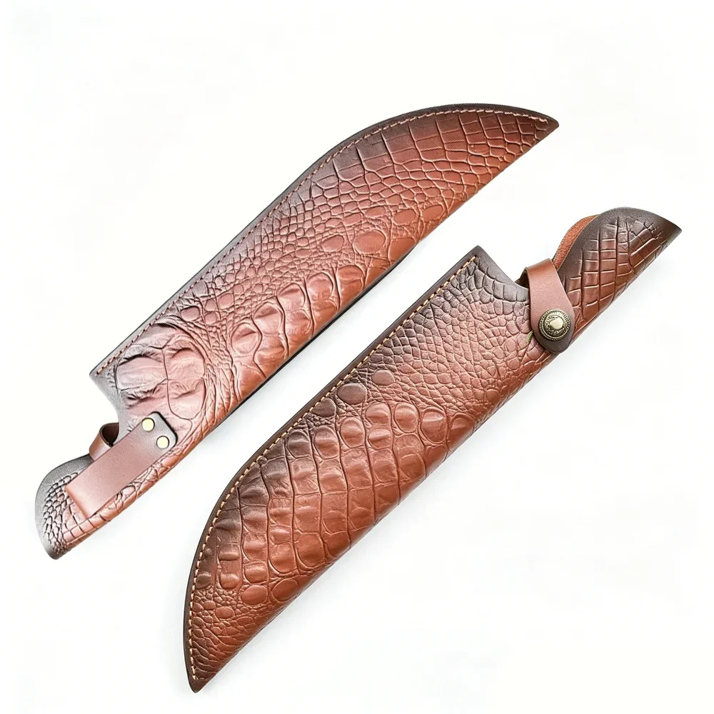 42.3cm Fixed Blade Knife Scabbard Embossed Cowhide Top Grain Leather Camping Knife Case Hunting Holsters with Belt Buckle
42.3cm Fixed Blade Knife Scabbard Embossed Cowhide Top Grain Leather Camping Knife Case Hunting Holsters with Belt Buckle
