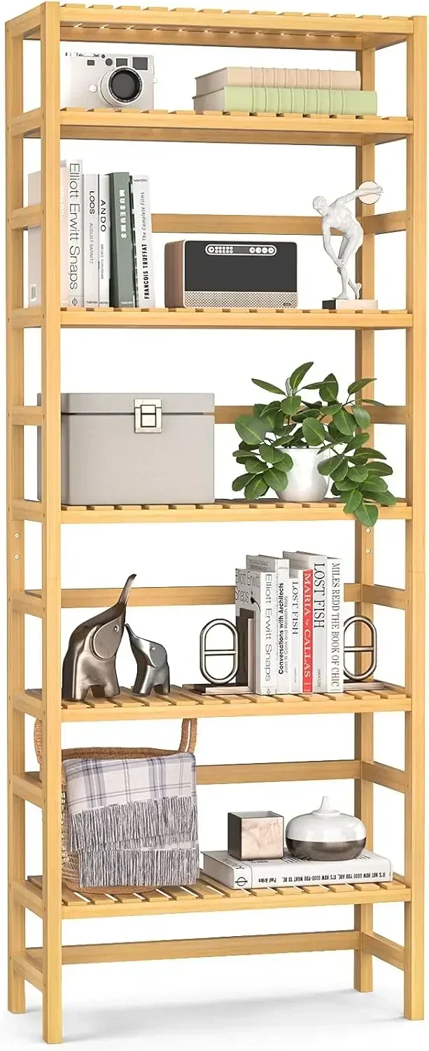 Homykic Bookshelf, 6-Tier Bamboo Adjustable 63.4” Tall Bookcase Book Shelf Organizer, Free Standing Storage Shelving Unit 
Homykic Bookshelf, 6-Tier Bamboo Adjustable 63.4” Tall Bookcase Book Shelf Organizer, Free Standing Storage Shelving Unit