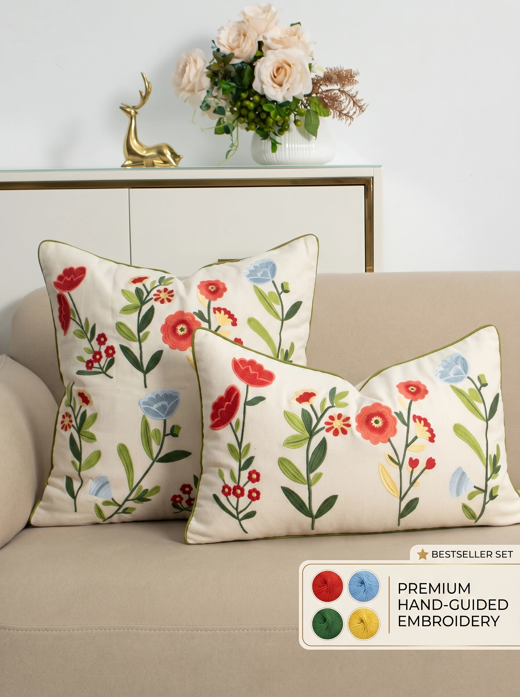 1Pc Vintage Floral Embroidered Pillow Covers | Aesthetic Cottagecore Wildflower Cushion Case | Elegant Farmhouse Decor for Sofa
1Pc Vintage Floral Embroidered Pillow Covers | Aesthetic Cottagecore Wildflower Cushion Case | Elegant Farmhouse Decor for Sofa