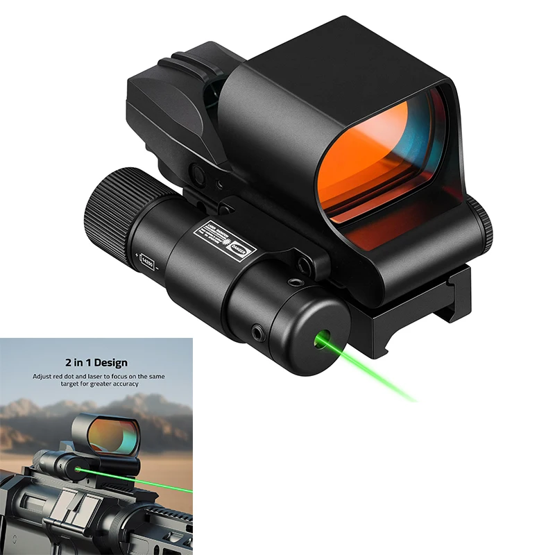 CVLIFE Reflex Sight Red Dot Sights 4 Reticle Optics Red/Green Laser Combo with Pressure Pad Switch for 21mm Picatinny Rail Alu
CVLIFE Reflex Sight Red Dot Sights 4 Reticle Optics Red/Green Laser Combo with Pressure Pad Switch for 21mm Picatinny Rail Alu
