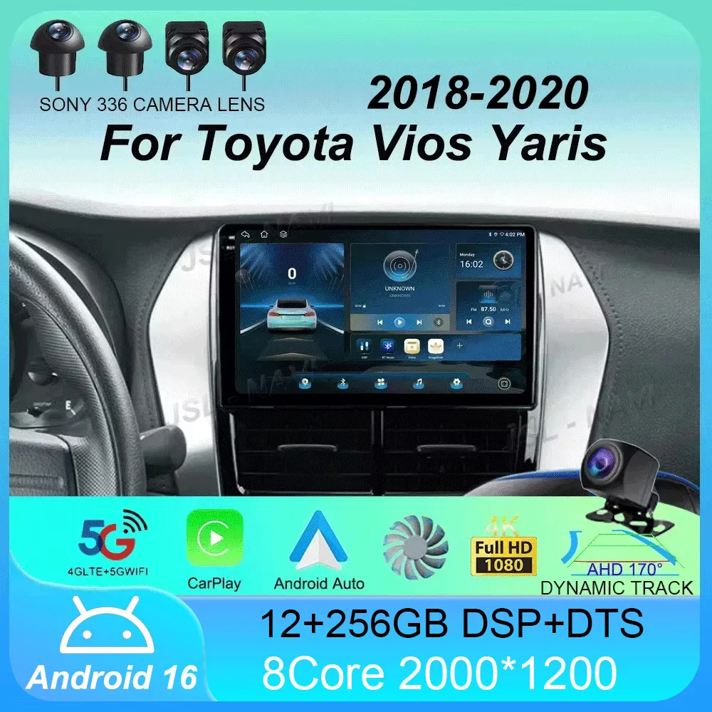Car Radio Android 16 Carplay Auto For Toyota Vios Yaris 2018 2019 2020 Navigation GPS Multimedia Player video Stereo wifi+4G BT
Car Radio Android 16 Carplay Auto For Toyota Vios Yaris 2018 2019 2020 Navigation GPS Multimedia Player video Stereo wifi+4G BT