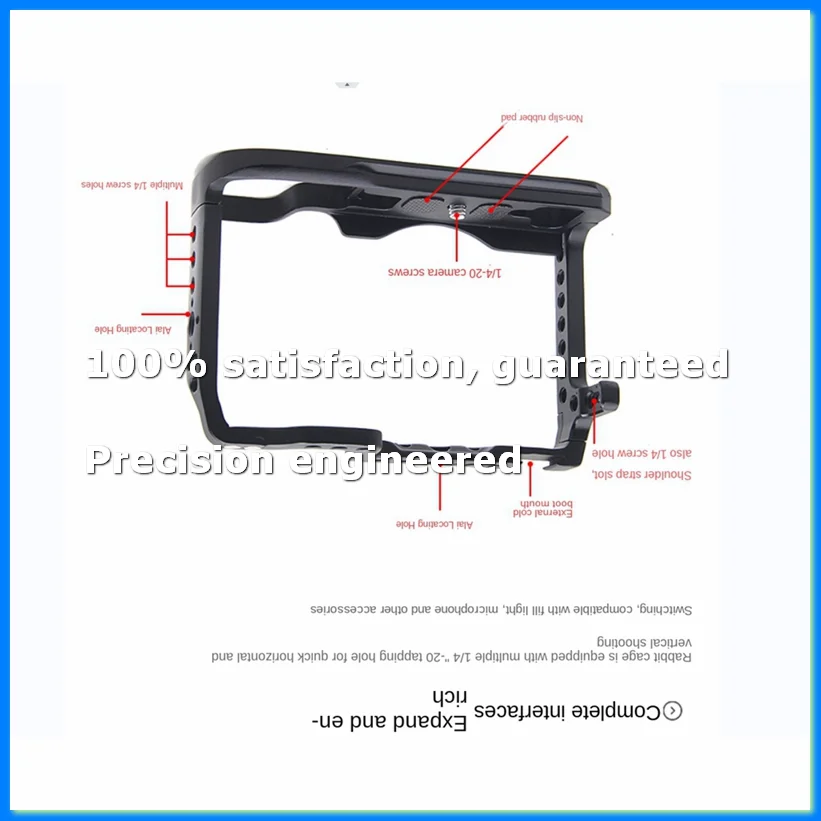 DSLR Camera Cage for RP Feature with 1/4 Thread Holes for Magic Arm Microphone Fill Light Attachment-AD23
DSLR Camera Cage for RP Feature with 1/4 Thread Holes for Magic Arm Microphone Fill Light Attachment-AD23