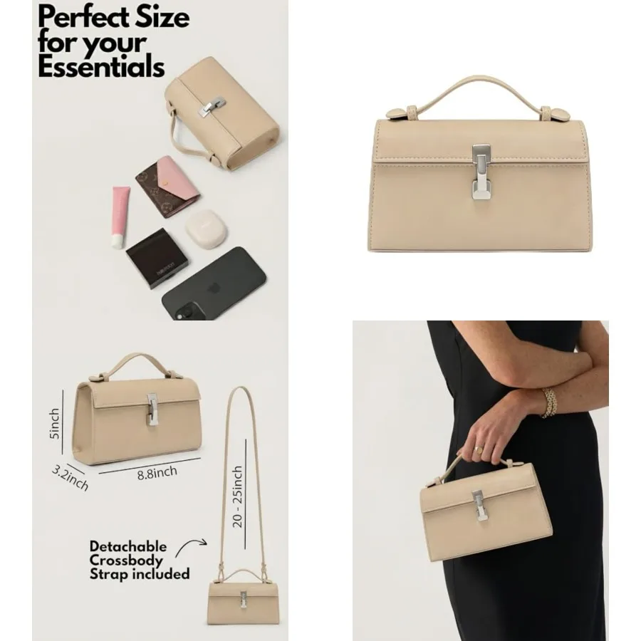 Clutch Purses for Women - Small Purse Top Handle - Evening Bag - Adjustable Crossbody Handbag - Trendy PU Leather
Clutch Purses for Women - Small Purse Top Handle - Evening Bag - Adjustable Crossbody Handbag - Trendy PU Leather
