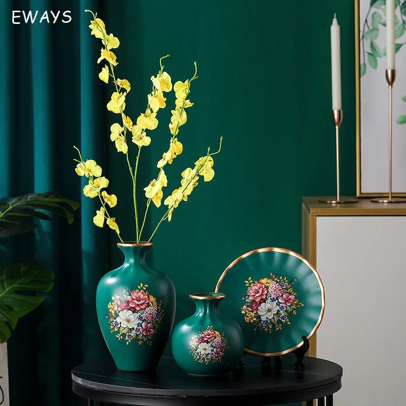 3pcs European Ceramic Vase Ornaments Dried Flowers Flower Arrangement Wobble Plate Living Room Entrance Home Decorations Housewa
3pcs European Ceramic Vase Ornaments Dried Flowers Flower Arrangement Wobble Plate Living Room Entrance Home Decorations Housewa