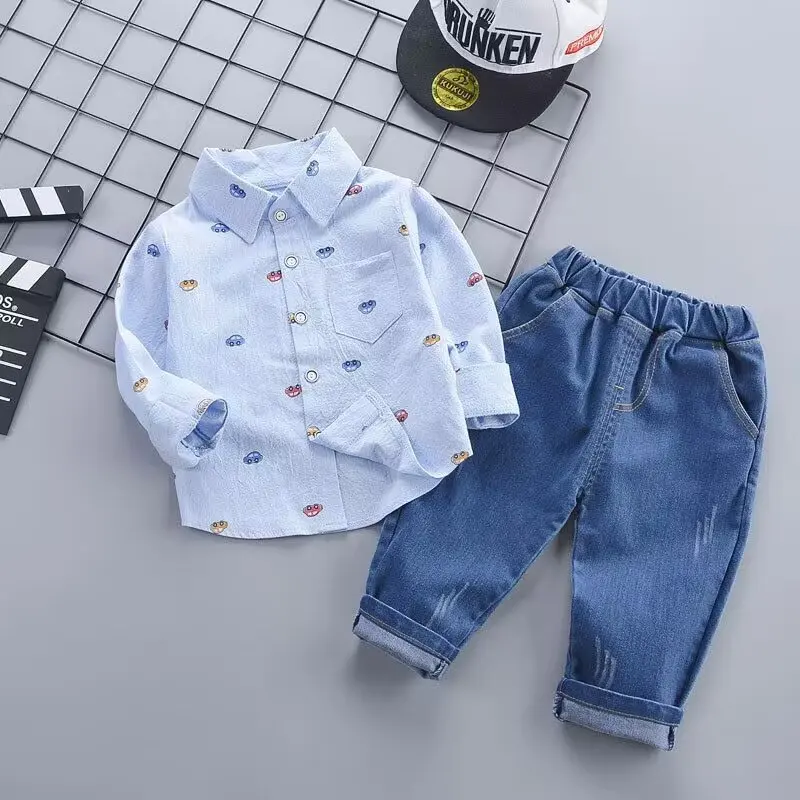 Spring Autumn New Boys Set Shirts Denim Pants New Cowboy Jeans Suit shirt Handsome Children Clothing
Spring Autumn New Boys Set Shirts Denim Pants New Cowboy Jeans Suit shirt Handsome Children Clothing