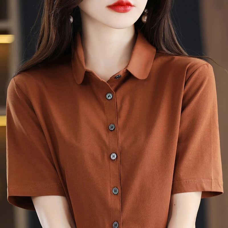 Pure Cotton Short Sleeve Women's Shirt Spring Summer Short Style Base Layer Top Casual Commute Style Loose Fit Cotton T-Shirt
Pure Cotton Short Sleeve Women's Shirt Spring Summer Short Style Base Layer Top Casual Commute Style Loose Fit Cotton T-Shirt