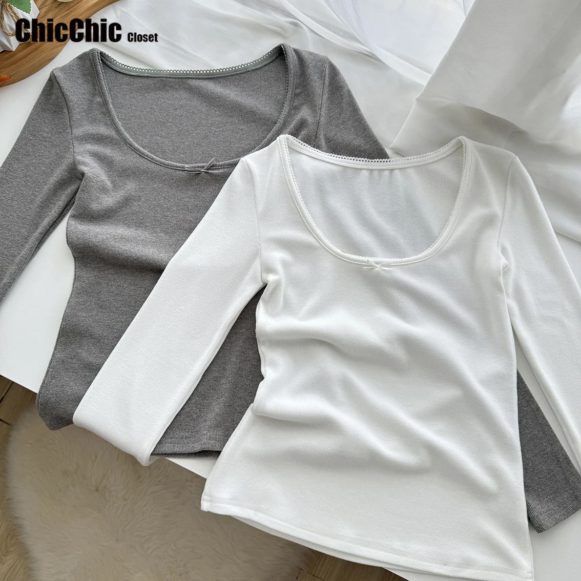Bowknot U Neck Long Sleeve T-Shirt Women Spring Autumn New 2026 Slim Casual Top Basic Solid Bottom Shirts Korean
Bowknot U Neck Long Sleeve T-Shirt Women Spring Autumn New 2026 Slim Casual Top Basic Solid Bottom Shirts Korean