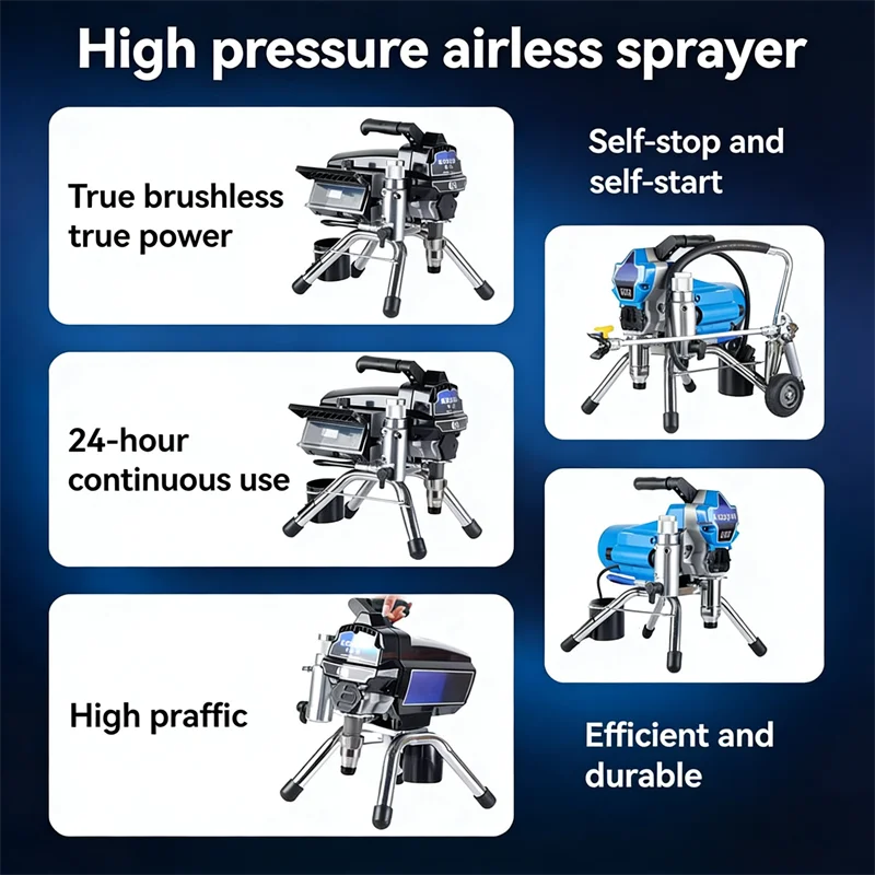 Professional Airless Paint Sprayer 395 495 High Efficiency 24H Continuous Use High Power Painting Tool for Furniture Fence Wall
Professional Airless Paint Sprayer 395 495 High Efficiency 24H Continuous Use High Power Painting Tool for Furniture Fence Wall