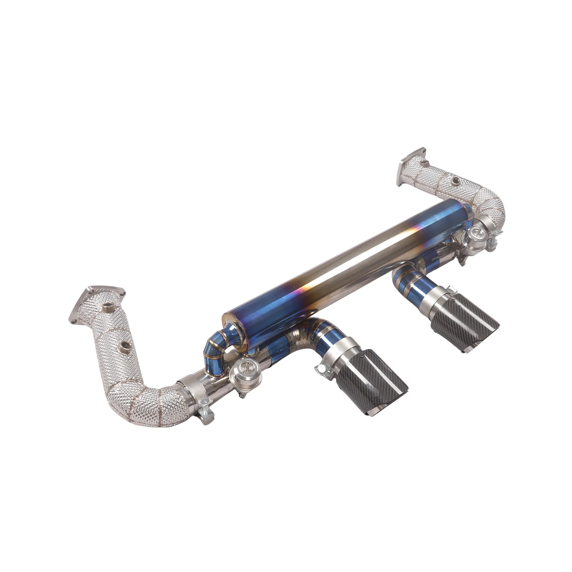 YT Full Titanium Exhaust Downpipe for Porsche 991.2 3.0T Blue Coated SS304 Straight-Throug Dual-Side Single Valved Rear
YT Full Titanium Exhaust Downpipe for Porsche 991.2 3.0T Blue Coated SS304 Straight-Throug Dual-Side Single Valved Rear