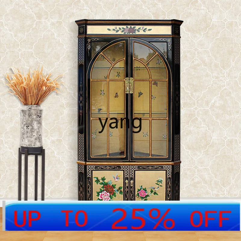 LTT modern Chinese living room with door solid wood wine cabinet gold foil painted locker
LTT modern Chinese living room with door solid wood wine cabinet gold foil painted locker