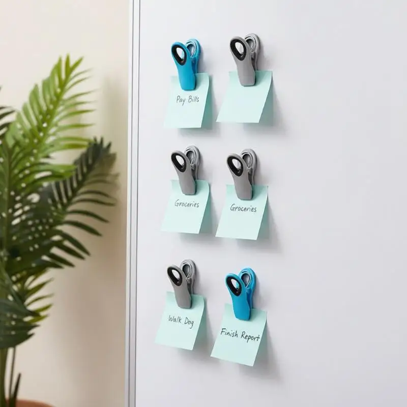 Food Grade Refrigerator Magnetic Clip Set 8 Pieces Heavy Duty Magnet for Memo Note Organization in Home and Office
Food Grade Refrigerator Magnetic Clip Set 8 Pieces Heavy Duty Magnet for Memo Note Organization in Home and Office