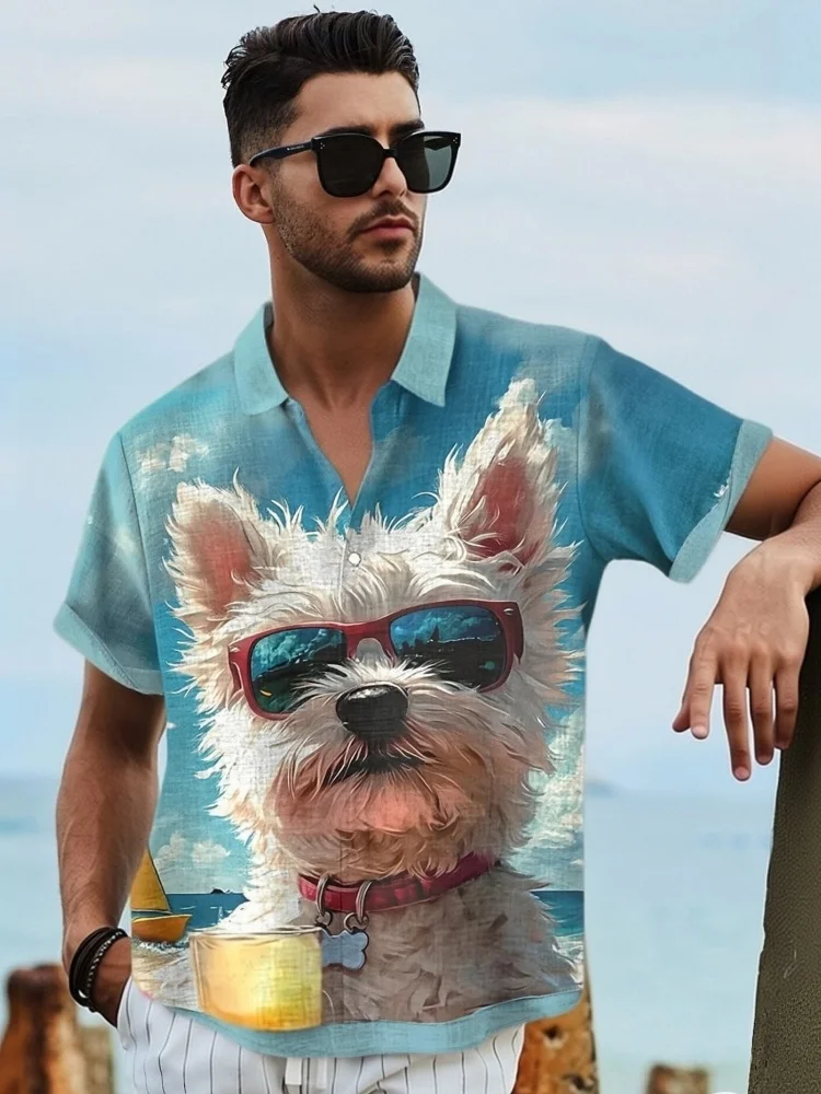 Men's Vacation Style Loyal Dog Print Short Sleeve Shirt Holiday Summer Lapel Single Breast Y2K Tops Fashion 2026 Oversized Tunic
Men's Vacation Style Loyal Dog Print Short Sleeve Shirt Holiday Summer Lapel Single Breast Y2K Tops Fashion 2026 Oversized Tunic