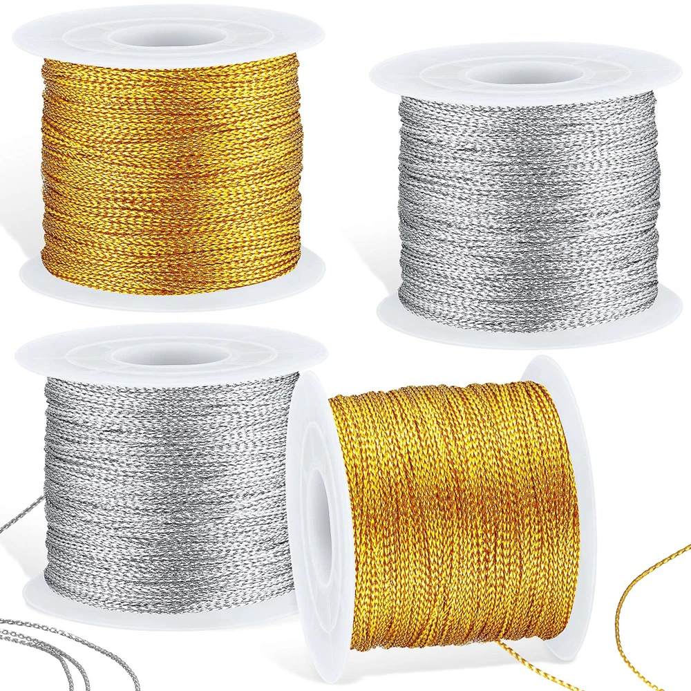 100/35M Silver Gold Color Cord Jewelry Thread Metallic Ornament String For Craft Jewelry Making 0.2/0.4/0.6mm
100/35M Silver Gold Color Cord Jewelry Thread Metallic Ornament String For Craft Jewelry Making 0.2/0.4/0.6mm