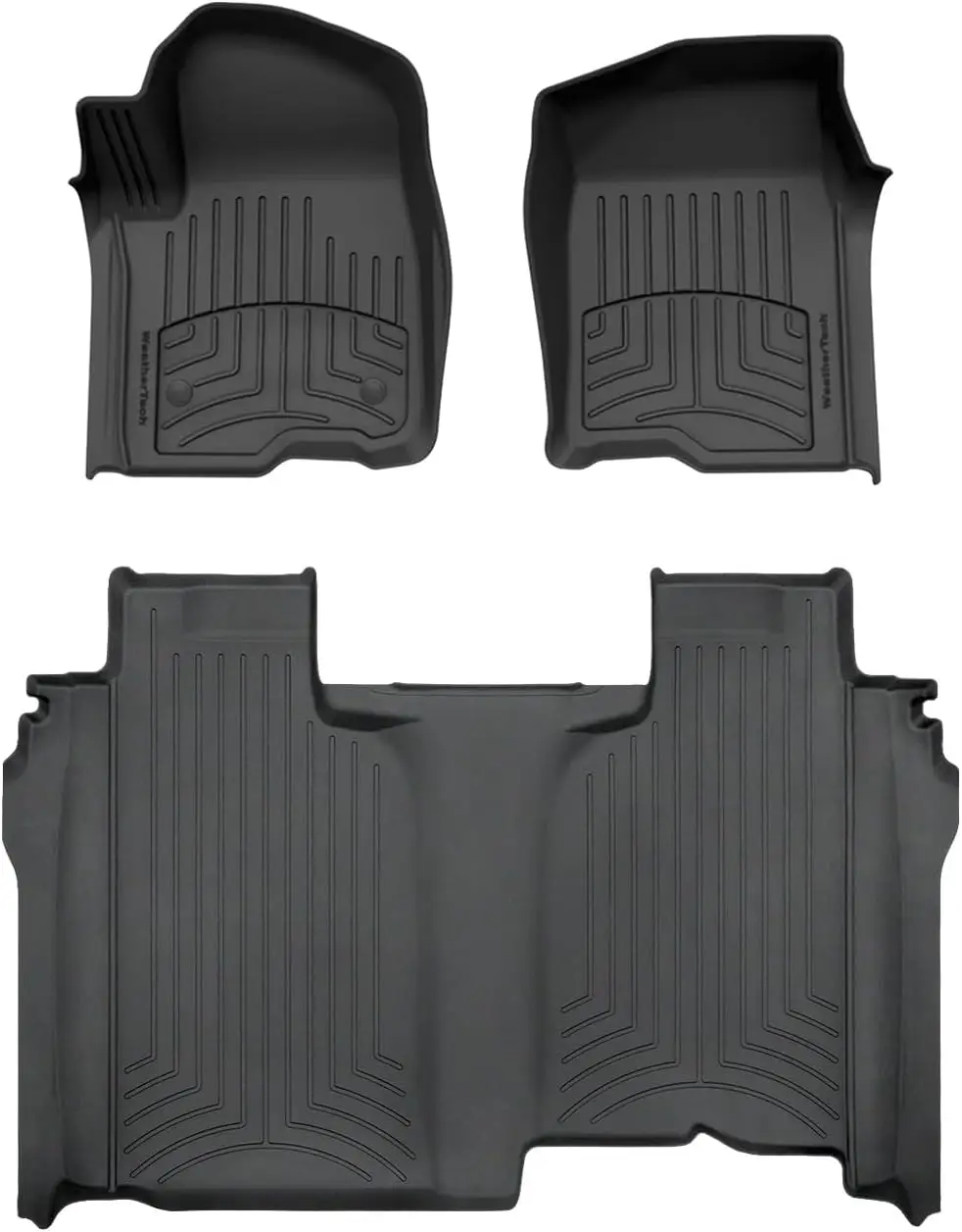 Custom Fit All-Weather Floor Mats for Chevrolet and Sierra Trucks, 1st & 2nd Row, Black, High Performance
Custom Fit All-Weather Floor Mats for Chevrolet and Sierra Trucks, 1st & 2nd Row, Black, High Performance