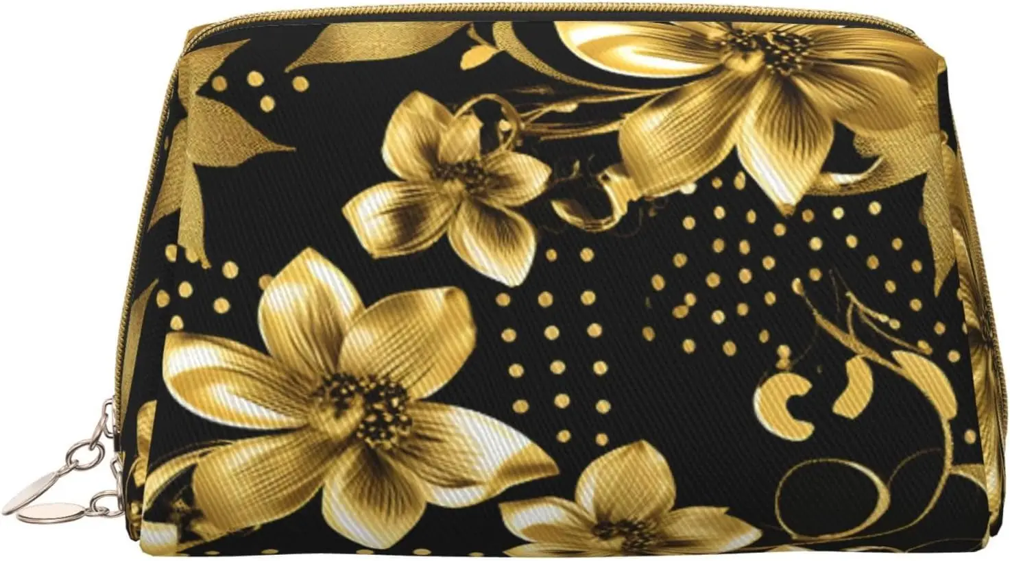 black and gold flowers Print Leather zipper makeup bag Cosmetic Pouch Travel Organizer Toiletry Clutch
black and gold flowers Print Leather zipper makeup bag Cosmetic Pouch Travel Organizer Toiletry Clutch