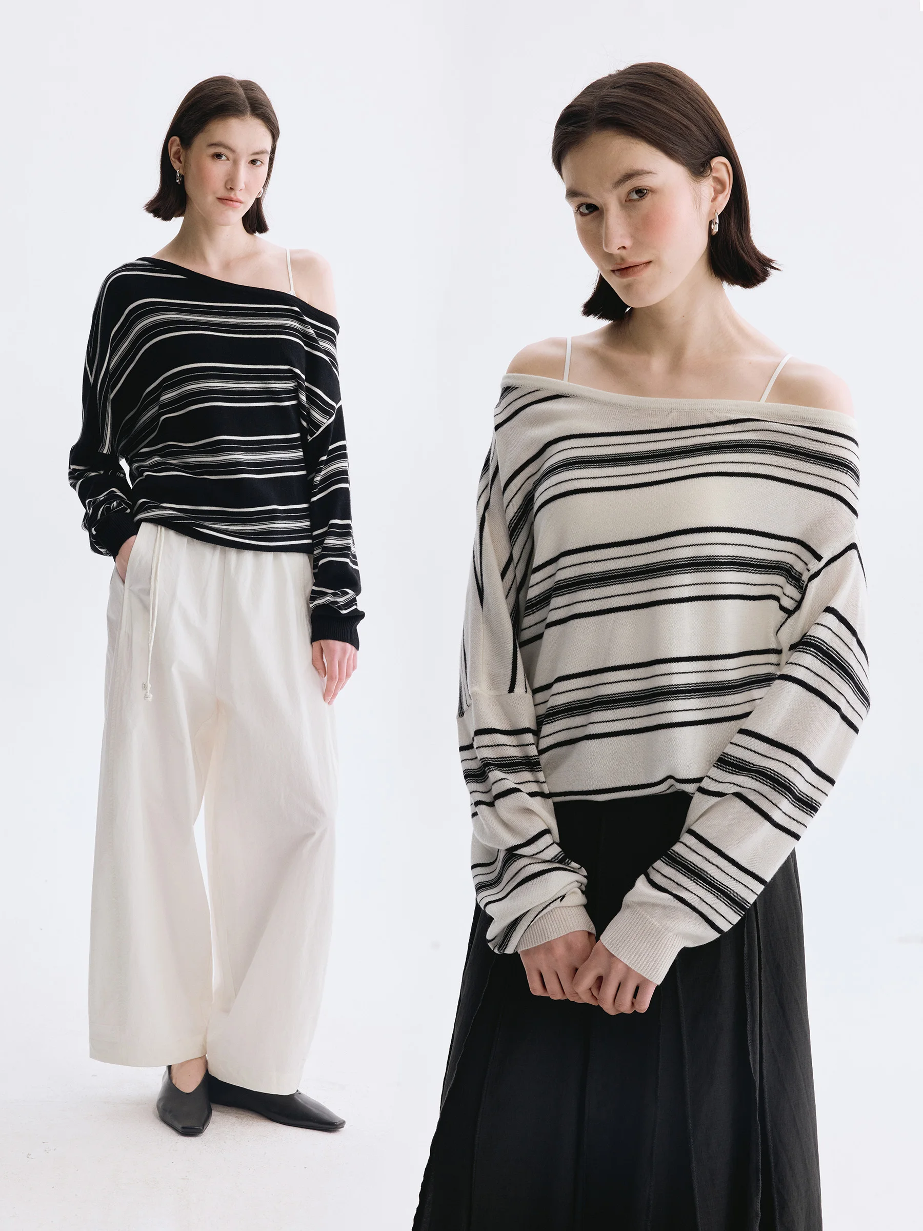 DotDrobe Women's Long Sleeve T-Shirt Wool Blend Loose Fit Spring Style Casual Knitted Stripe Pattern No Chest Pad
DotDrobe Women's Long Sleeve T-Shirt Wool Blend Loose Fit Spring Style Casual Knitted Stripe Pattern No Chest Pad