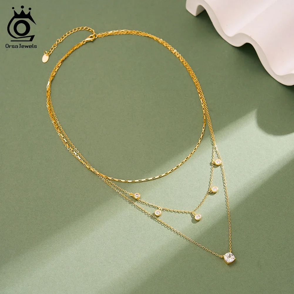 ORSA JEWELS Exquisite 925 Sterling Silver Sexy Layered Choker Chainfor Women Brilliant Summer Necklace Jewelry Accessorry BQN43
ORSA JEWELS Exquisite 925 Sterling Silver Sexy Layered Choker Chainfor Women Brilliant Summer Necklace Jewelry Accessorry BQN43
