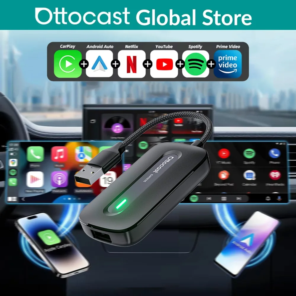 Ottocast Play2Video Express AI Box Carplay Adapter Android Auto WiFi6 Media Player YouTube Netflix WiFi 6 Install Apps for Audi
Ottocast Play2Video Express AI Box Carplay Adapter Android Auto WiFi6 Media Player YouTube Netflix WiFi 6 Install Apps for Audi