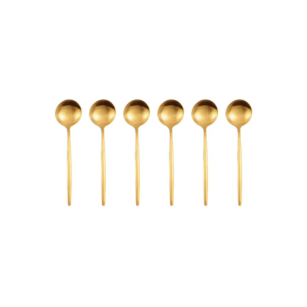 6Pcs Matte Gold Dessert Spoon Stainless Steel Dinnerware Cutlery Silverware Flatware Tableware Kitchen Afternoon tea Gift
6Pcs Matte Gold Dessert Spoon Stainless Steel Dinnerware Cutlery Silverware Flatware Tableware Kitchen Afternoon tea Gift