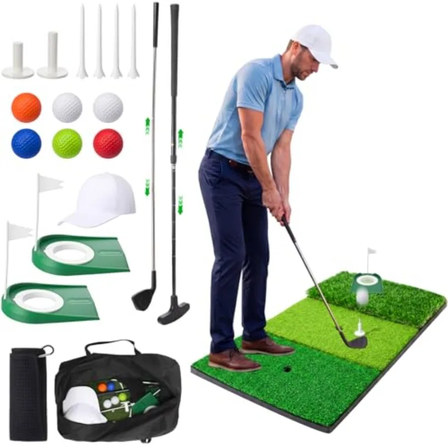 20 Pcs Golf Practice Set for Adults, Father's Day Dad Gifts Including 3 in 1 Hitting Mat, Golf Putting Cup with Flag, Putter Gr
20 Pcs Golf Practice Set for Adults, Father's Day Dad Gifts Including 3 in 1 Hitting Mat, Golf Putting Cup with Flag, Putter Gr