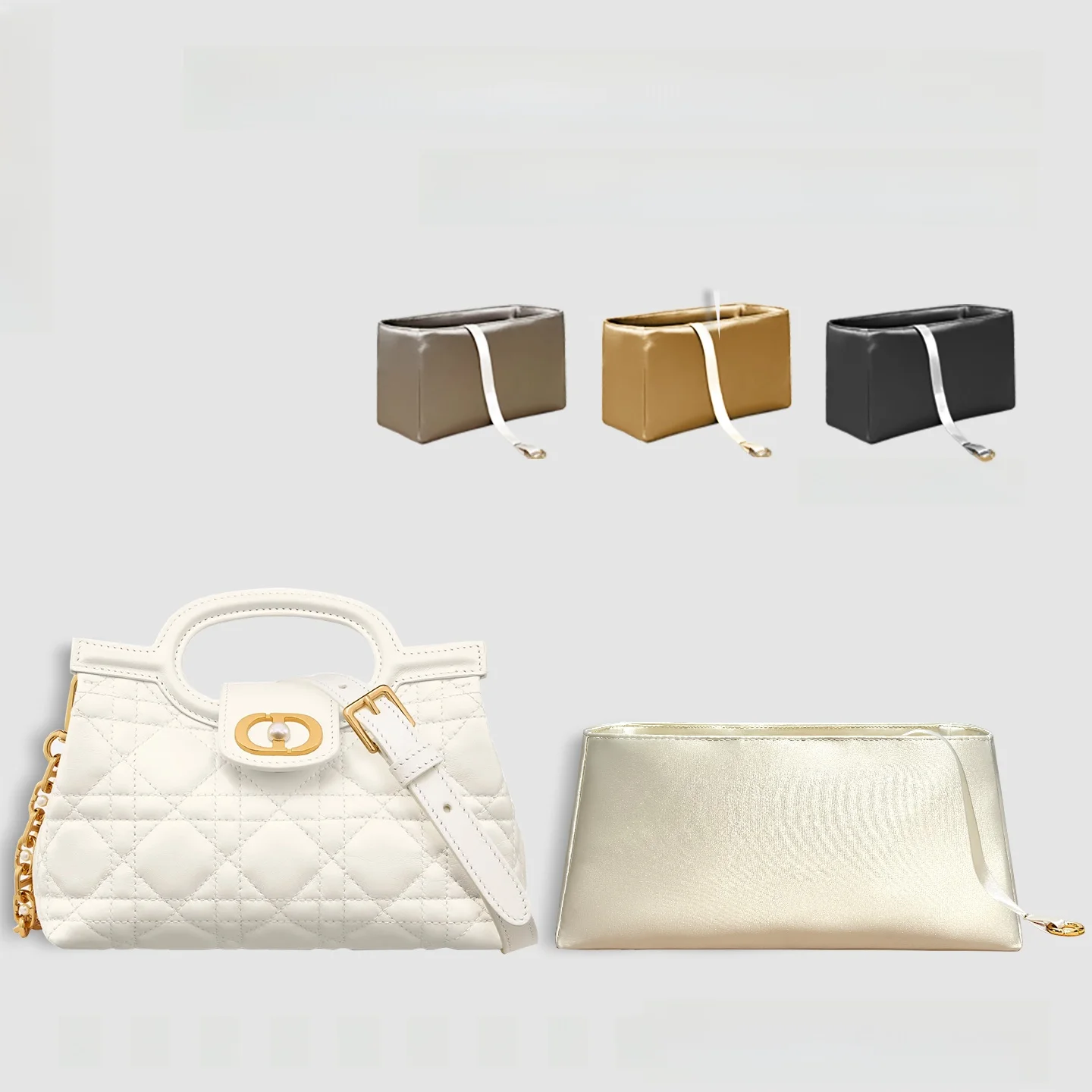 LianMao Diore Jolie Top Handle Chain Bag Inner Pouch Lightweight Satin Cosmetic Bag for Women with Key Ring
LianMao Diore Jolie Top Handle Chain Bag Inner Pouch Lightweight Satin Cosmetic Bag for Women with Key Ring
