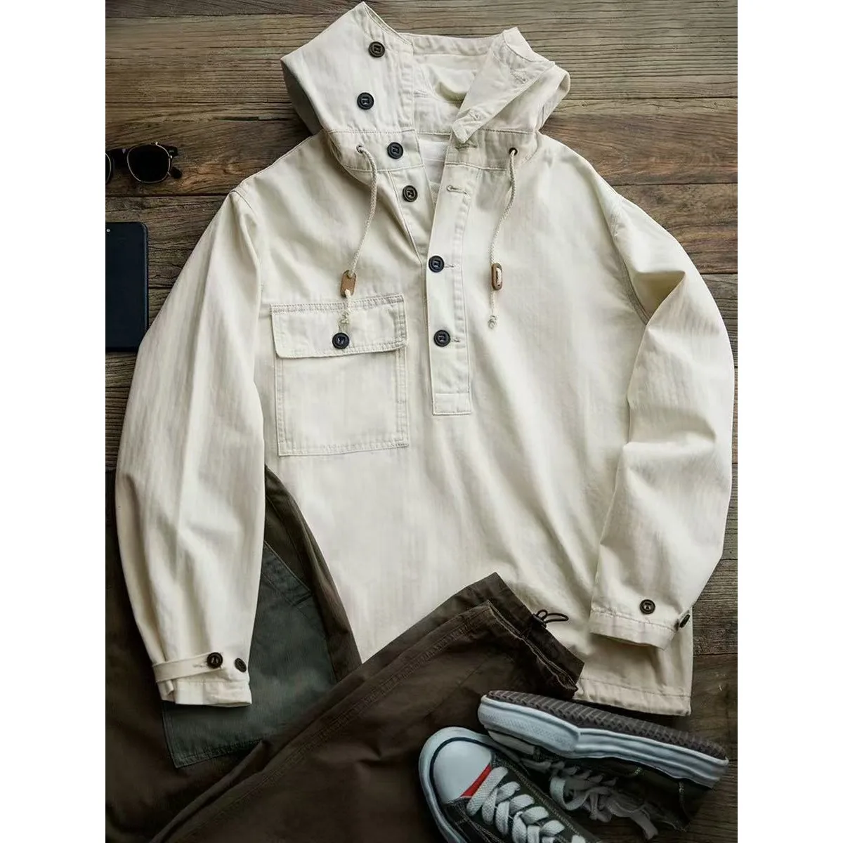 American Retro Workwear Hoodie Navy De Jaet Men's Spring Autumn Trendy Weather Resistant Long Sve Cotton Polyester
American Retro Workwear Hoodie Navy De Jaet Men's Spring Autumn Trendy Weather Resistant Long Sve Cotton Polyester