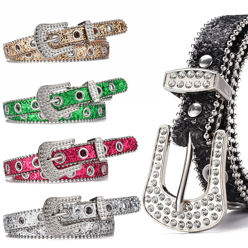 Simple and Stylish Women‘s Design Rhinestone Spice Girl Belt Personalized Sequins Hollow Eye Versatile Decorative Belt Women
Simple and Stylish Women‘s Design Rhinestone Spice Girl Belt Personalized Sequins Hollow Eye Versatile Decorative Belt Women
