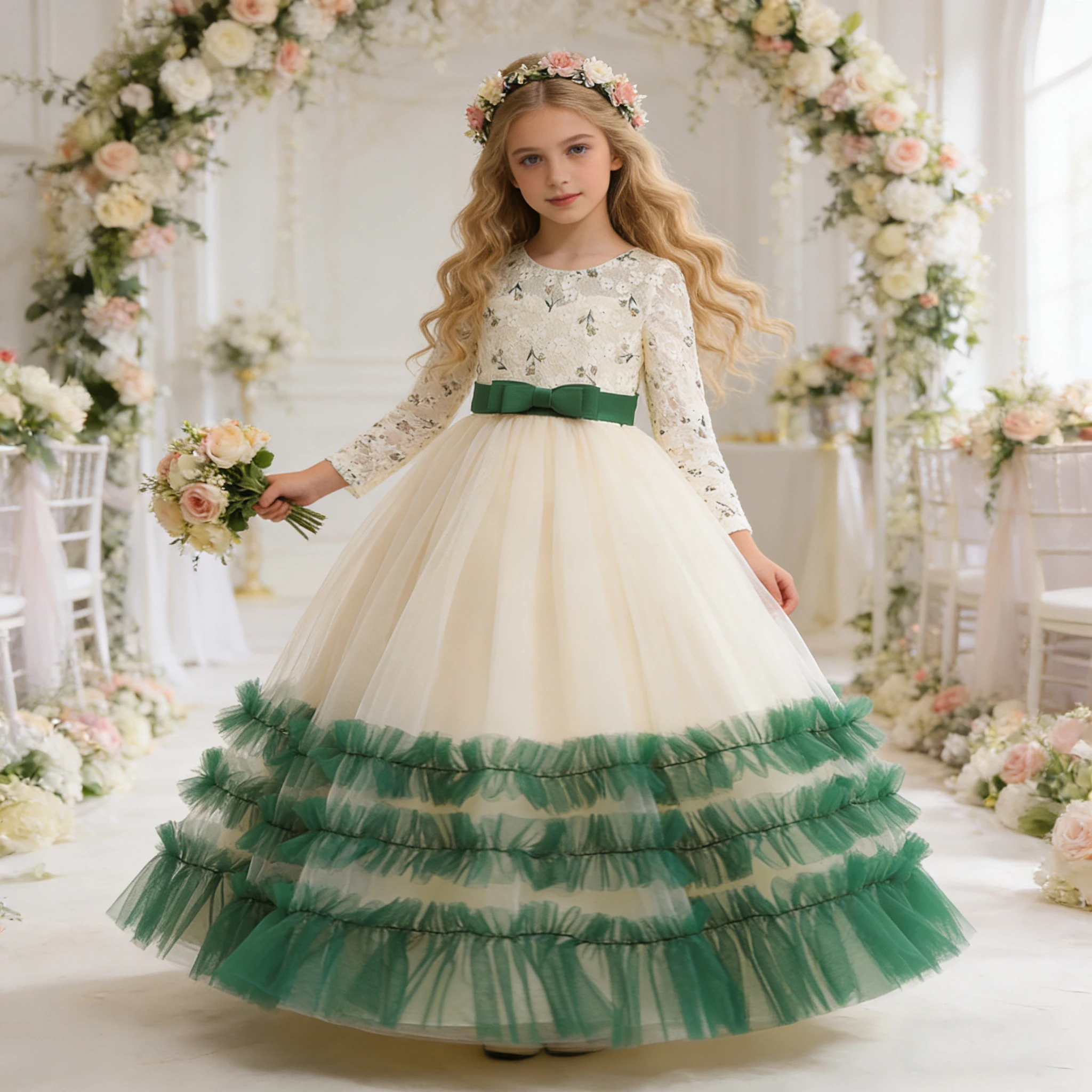 Elegant Flower Bridesmaids Girls Dress Long Sleeve Wedding Party Princess Prom Dresses for Girl Tulle Birthday Christmas Costume
Elegant Flower Bridesmaids Girls Dress Long Sleeve Wedding Party Princess Prom Dresses for Girl Tulle Birthday Christmas Costume