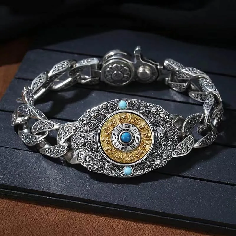 New Guochao Jiugong Bagua Rotating Bracelet Men's Old Chinese National Style Domineering Bracelets Fashion Jewelry
New Guochao Jiugong Bagua Rotating Bracelet Men's Old Chinese National Style Domineering Bracelets Fashion Jewelry