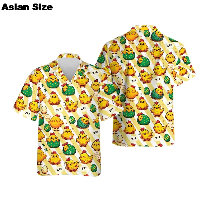 Funny Cartoon Chicken Graphic Shirts For Men Clothes Casual Hawaiian Rooster Beach Shirt Aloha Button Clothing Eggs Short Sleeve
Funny Cartoon Chicken Graphic Shirts For Men Clothes Casual Hawaiian Rooster Beach Shirt Aloha Button Clothing Eggs Short Sleeve