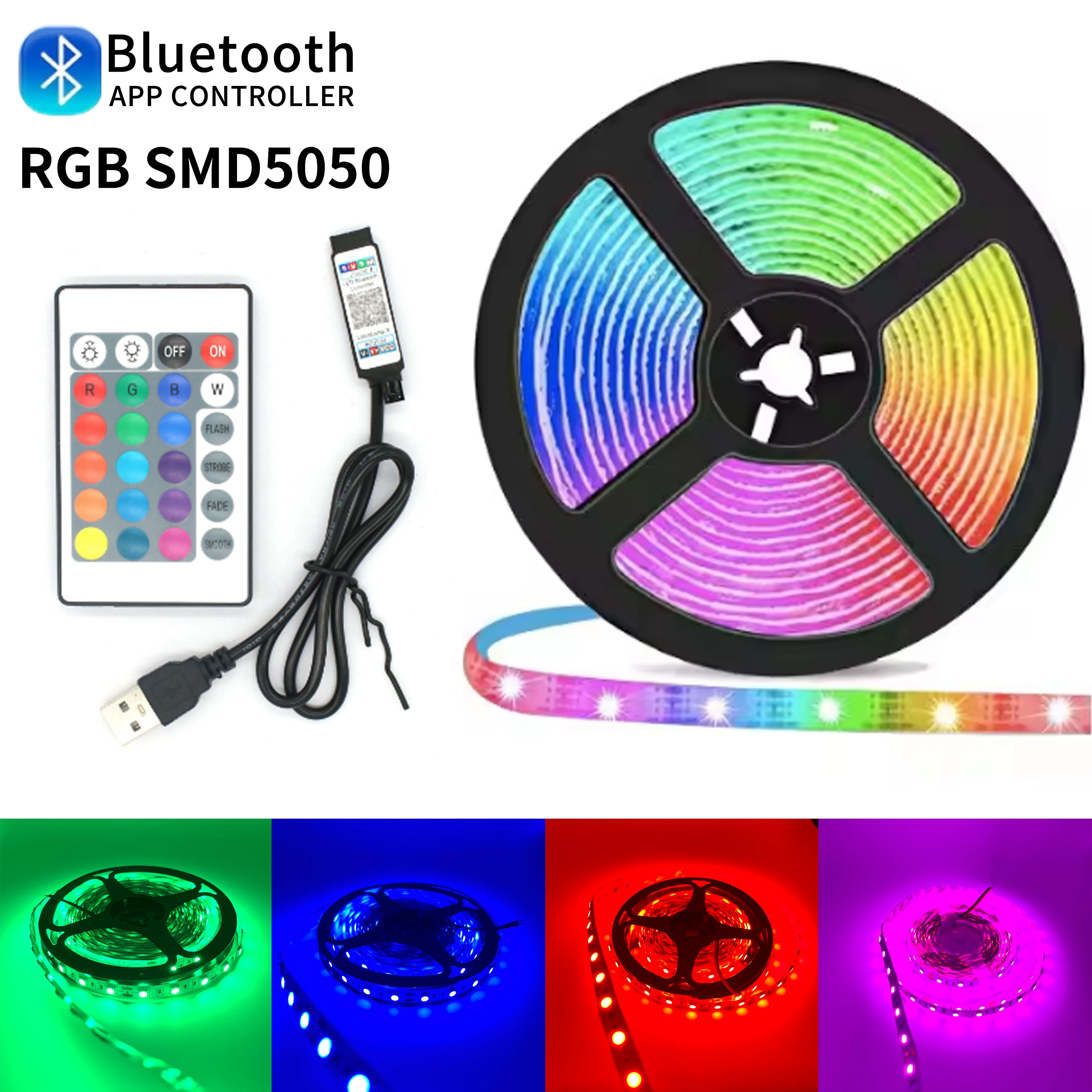 1-30 м 5 В светодиодная лента SMD 5050 24 клавиши управление Bluetooth гибкая лента диодная лента ТВ подсветка декор комнаты
1-30 м 5 В светодиодная лента SMD 5050 24 клавиши управление Bluetooth гибкая лента диодная лента ТВ подсветка декор комнаты