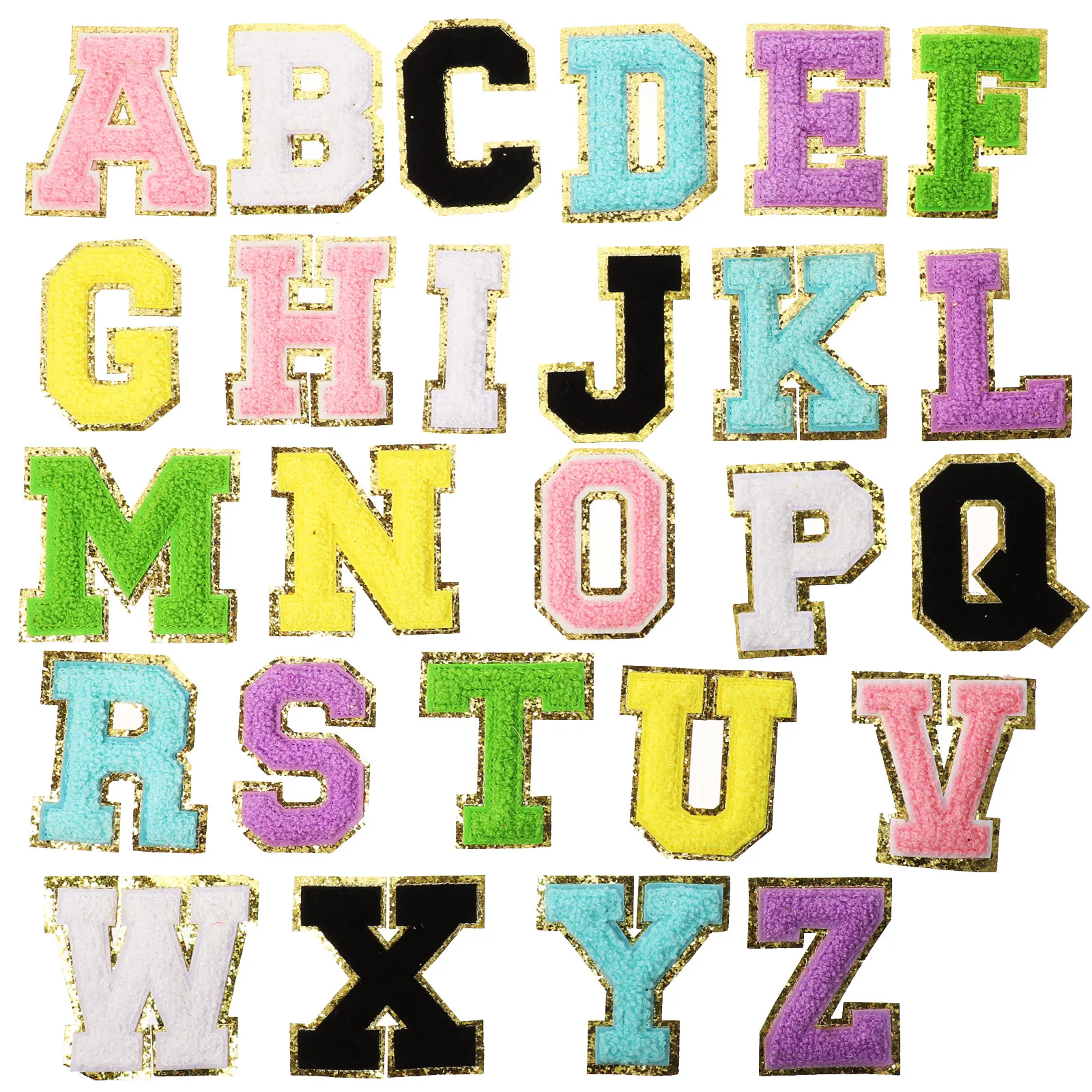 26pcs Letter Cloth Sticker Self Adhesive Iron Chenille Patches for Backpacks Clothes Pants Wallet Hat Shoes Embellishing
26pcs Letter Cloth Sticker Self Adhesive Iron Chenille Patches for Backpacks Clothes Pants Wallet Hat Shoes Embellishing