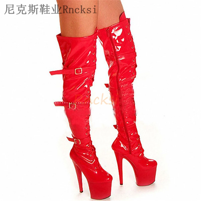 20 Cm Women's Boots New Style Boots High Heel Thick Heel Women's Shoes Show Thinner Than Knee Boots Spring and Autumn Round Toe
20 Cm Women's Boots New Style Boots High Heel Thick Heel Women's Shoes Show Thinner Than Knee Boots Spring and Autumn Round Toe