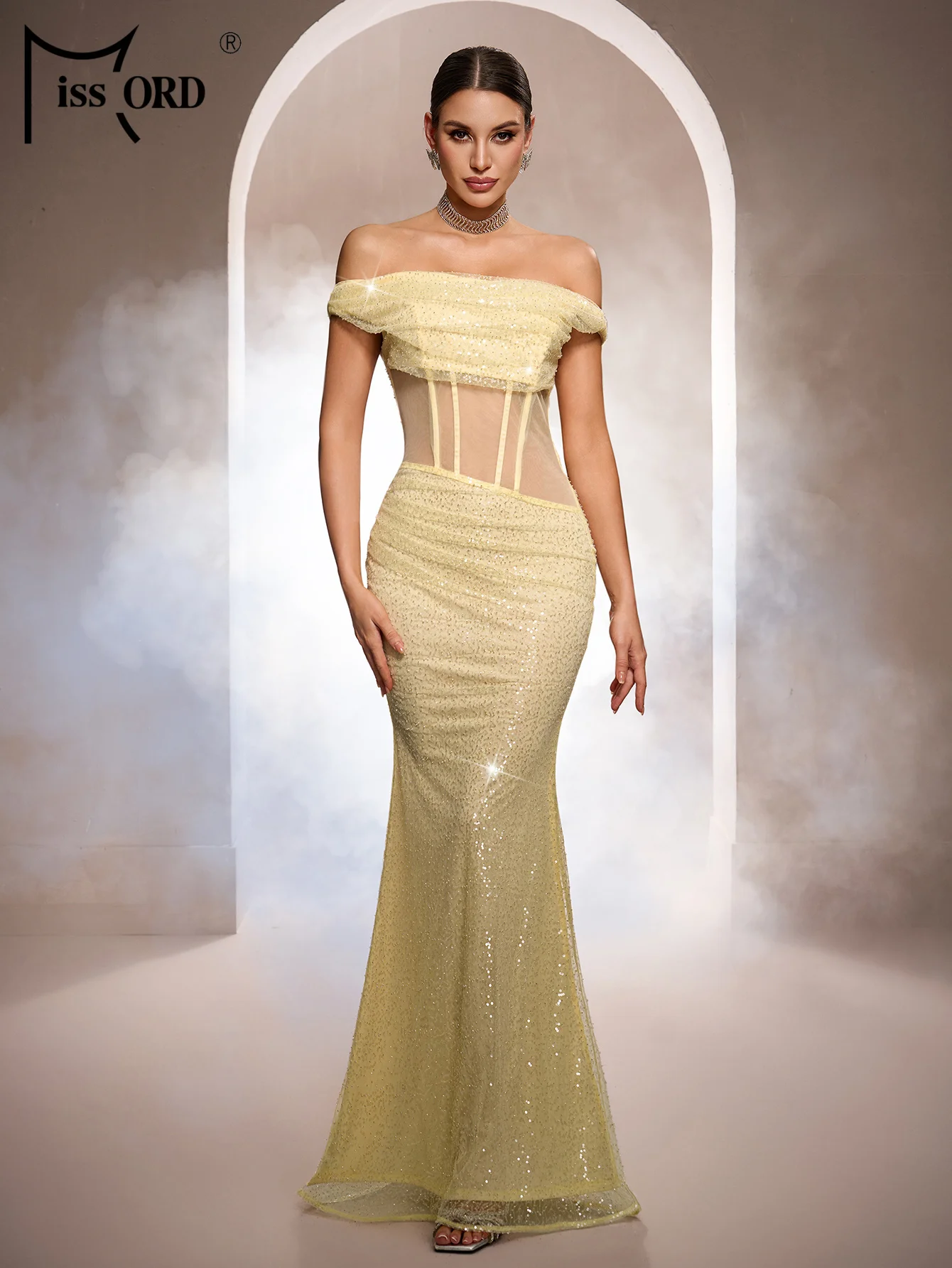 Missord 2026 New Yellow Shoulderless Mermaid Evening Gown Formal Occasion High Quality Luxury Graduation Prom Maxi Dresses
Missord 2026 New Yellow Shoulderless Mermaid Evening Gown Formal Occasion High Quality Luxury Graduation Prom Maxi Dresses